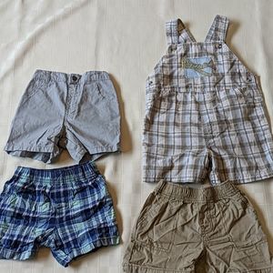 Boy 24 month overalls and shorts lot